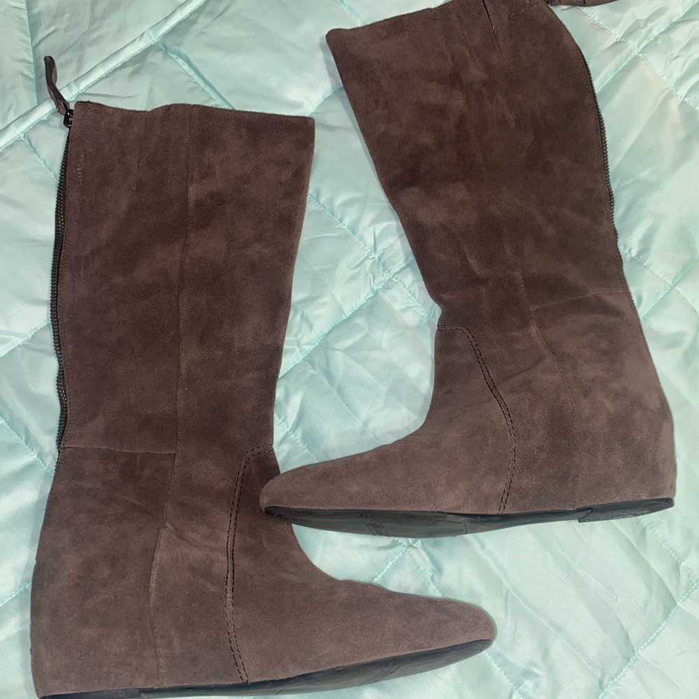Nine West Brown Suede Heeled Boots